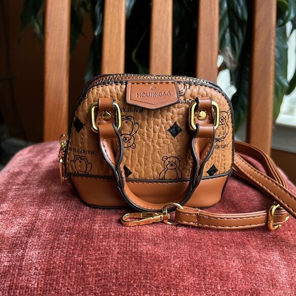 New HOUJIN Mini Satchel Bag Brown 👜 - Picture 5 of 7